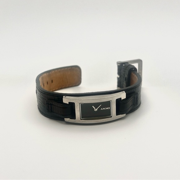 DKNY Black Leather Women Wrap Watch w New Battery - Picture 9 of 10